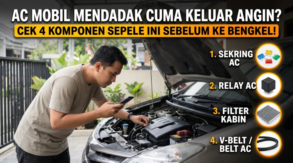 AC Mobil Mendadak Cuma Keluar Angin? Cek 4 Komponen Sepele Ini Sebelum ke Bengkel